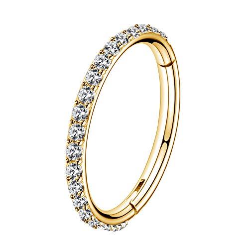 OUFER 16G 6mm Helix Piercing Hoops Acciaio Chirurgico Gold Oro Daith Trago Tragus Rook Conch Cartilagine Orecchino Nostril Piercings Naso Anello Ring Septum Clicker Donne Gioielli