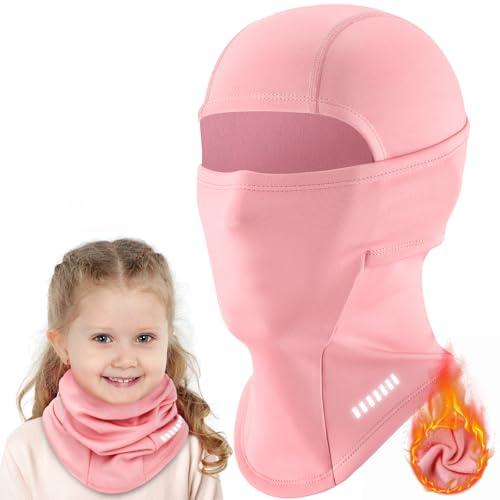 VOBUKE Passamontagna Invernale Bambini 7-13Anni, Multifunzione Antivento Caldo Maschera da Sci per Ragazzi Ragazze Antivento Balaclava Traspirante Berretti Cappello con Scaldacollo per Sport Aperta