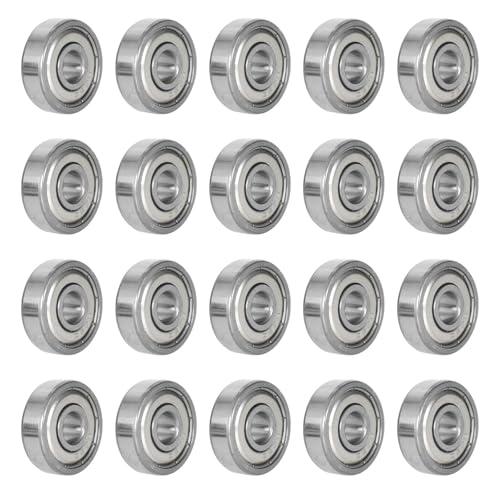 20 Pezzi Cuscinetti a Sfera 625zz, Cuscinetto a Sfere, Metallo Mini Cuscinetti, Pattino Longboard Rullo Tavole da Skate, Cuscinetto a Sfere Miniature Groove (625zz5*16 * 5mm)