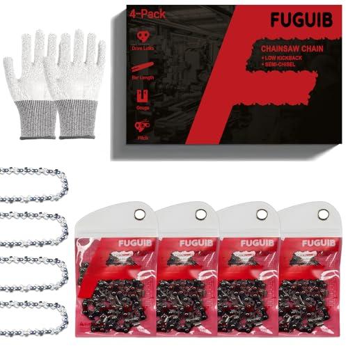 FuGuiB Confezione da 4 catene per motosega, 6 pollici, 1/4