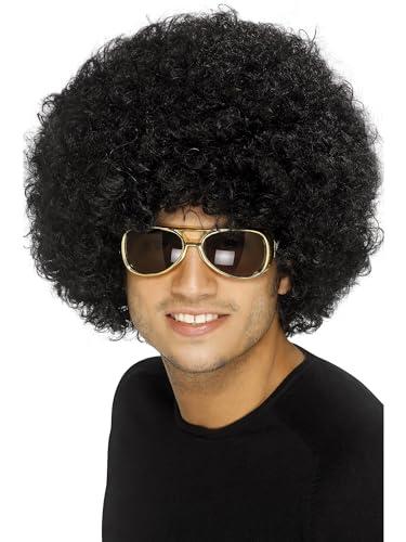 SMIFFYS Parrucca afro funky anni '70, nera, 120g Halloween, Carnevale