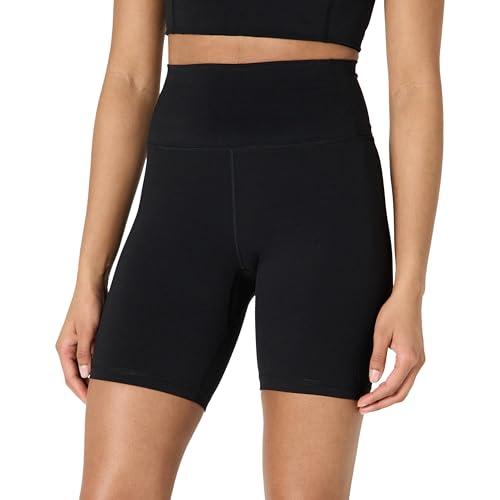 Amazon Essentials Pantaloncini da Ciclista Tecnici in FormFlex Morbidissimo, a Vita Alta Donna, Nero, S