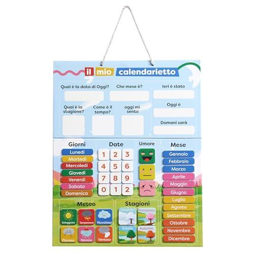 Chuckle Calendario Magnetico Per Bambini Con Stagioni, Date E Meteo (In Italiano) - 40x32 Cm - Strumento Di Apprendimento Ludico Per Bambini Da 4 A 10 Anni