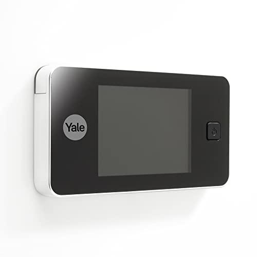 Yale Spioncino Elettronico Digitale 45-0500-1432-00-50-01, Bianco, Visualizzazione dal Vivo, Telecamera di Alta Qualità, Angolo di Visione 105°, Sostituisce lo Spioncino Meccanico della Porta