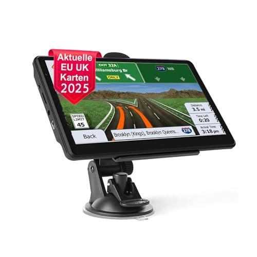 NEWFUN Navigatore Camion,Navigatore Auto,2025 5 Pollici GPS Touchsceen Navigatore 8GB,con POI Avviso Guida vocale Lane Programma gratuito a vita Aggiornamento UE,per Auto Camion