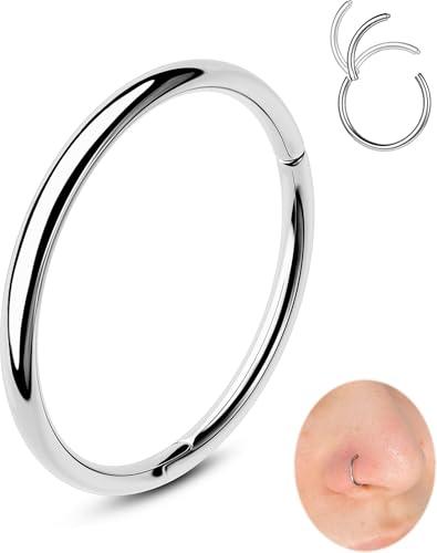 OUFER 20G Anellino Naso Acciaio Chirurgico 316L Piercing Naso Donna Anellino 8 mm Anello Naso Piercing Naso Piercing Naso Nostril Nose Hoop Nose Ring Nose Pin