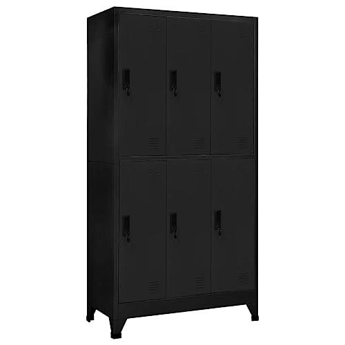 vidaXL Armadietto con Serratura Nero 90x45x180 cm in Acciaio