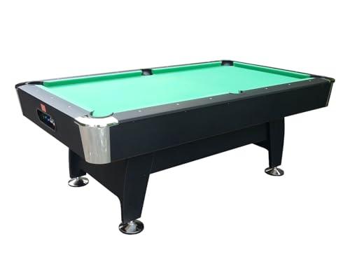 Biliardo BLACK NORMAN LIGHT (panno verde) - 214 x 123 cm - con ritorno di biglia ed tutti gli accessori
