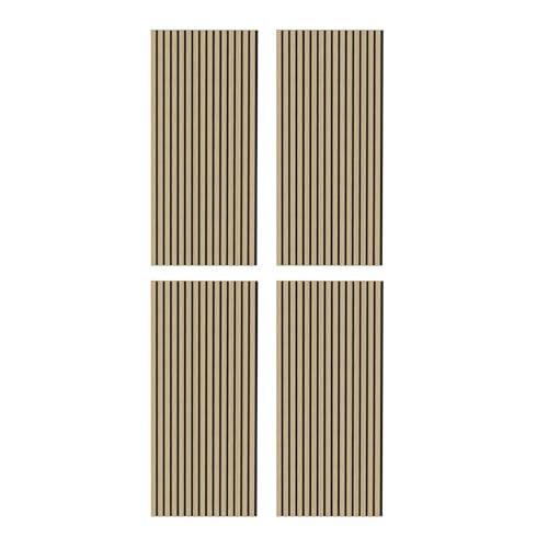IZODEKOR Pannelli da parete 3D in legno, isolamento acustico, pannelli acustici, in legno, decorazione da parete per soggiorno, rivestimento interno, isolamento acustico, set da 4 pezzi, naturale