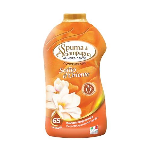 Spuma di Sciampagna - Ammorbidente Lavatrice Liquido Fragranza Soffio d'Oriente, Formula Concentrata Neutralizza Odori Efficace Anche a Basse Temperature - 1300 ml - 65 Lavaggi