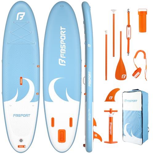 FBSPORT Tavola SUP Gonfiabile SUP 335CM per Adulti e Giovani, Stand Up Paddle Board Spessa 15 cm tavola da Surf tavola da SUP con Pagaia Regolabile, Zaino, Pompa & Pinna Rimovibile Surfboard