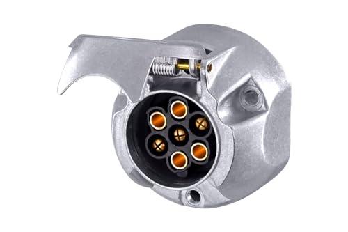 Hella Presa Corrente - 7a... Poli - Raccordo a Vite - Spina: Contatto a Vite - Alluminio - Alloggiamento in Metallo - Argento - DIN/ISO: 1724 N-Typ - Quantità: 1-8JB 001 941-001