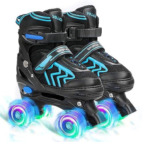 Pattini a Rotelle per Bambini Regolabili con Ruote Luminose, Pattini a Rotelle per Ragazze e Ragazzi, per Interni, Esterni e Tempo Libero, Design Traspirante (M)
