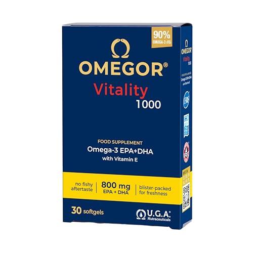 Omega 3 IFOS 5 Stelle OMEGOR Vitality 1000 - Omega3 EPA 535mg e DHA 268 mg - 30 Capsule Senza Retrogusto e Facili da Digerire