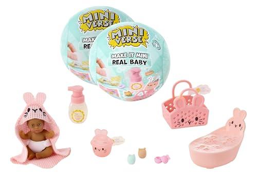 MGA's Miniverse Make It Mini Real Baby Nurture, confezione da 2 - Oggetti in miniatura da collezione per la cura del bebè con mini bebè e accessori, 8 modelli da collezionare, età 8+