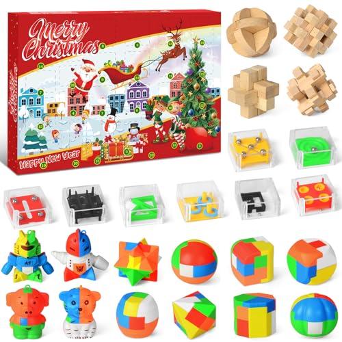 Calendario dell'Avvento 2025 Rompicapo, Calendario Avvento Puzzle Rompicapo Giochi Puzzles Calendario dell'avvento,24 Giorni Advent Calendar per Bambini Ragazze Ragazzi Adolescenti Adulti