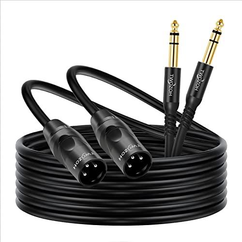 Twozoh Cavo XLR a 6.35 mm 2M 2 Pezzi, Jack 6,35mm Stereo TRS Bilanciato Maschio a XLR Maschio (Profesional/Hifi)