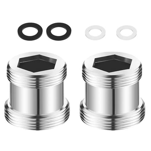 Confezione da 2 Adattatore Rubinetto M20 M22 - Adattatore Aeratore per Rubinetti da Cucina e Bagno - Adattatore Maschio per Rubinetto con Diametro 20mm e 22mm - Facile da Installare e Duraturo