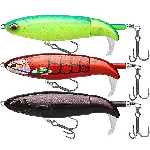 Truscend Fishing Bass Lures Multi snodato Topwater Life-Like Trout Swimbait Duro Crankbaits, Rainbow