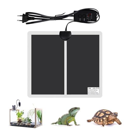 Geoyien Tappeto Riscaldante, Tappetino Riscaldante, Tappetino Riscaldante Rettili Controllo Della Temperatura a Tre Velocità, Impermeabile, Spegnimento Automatico,per Rettili e Anfibi (15*14 Cm, 5 W)