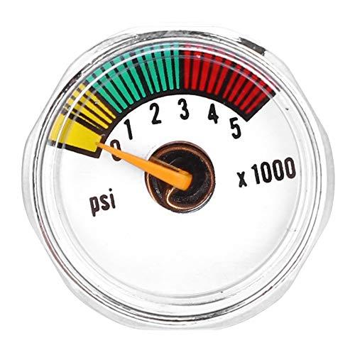 TICFOX Micro Gauge Paintball, 1/8''NPT Manometro Compressore Manometro Misuratore di Pressione Olio Aria per Fucile ad Aria Compressa Paintball PCP (Taglia : 5000psi)
