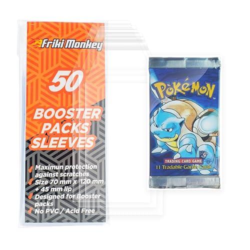 Friki Monkey 50 buste per carte Pokemon Booster Pack, 70x120 mm, buste protettive