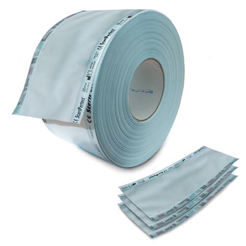 Rotolo sterilizzazione per autoclave sterilizzatore, carta di grado medico resistente per sterilizzare strumenti dentali, manicure e pedicure, parrucchiere, ospedali ecc. (10cm x 200m)