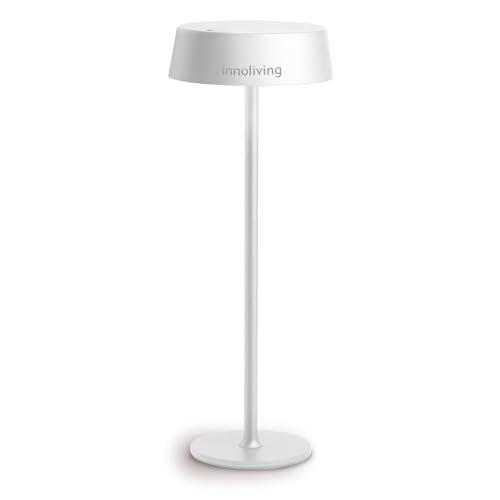 Innoliving Lampada LED da Tavolo INN-292, Design Moderno, Luce Dimmerabile a 3 Livelli, Braccio Flessibile, Ricaricabile con USB, Luce Bianca Naturale, Compatta e Elegante (BIANCO OPACO)
