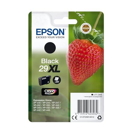 Epson Serie 29XL Fragole, Cartucce Claria Home per Stampante Inkjet, Single Pack 1 Colore (Nero) Formato XL, Stampe Casa/Ufficio fino 470 Pagine, Confezione Retail