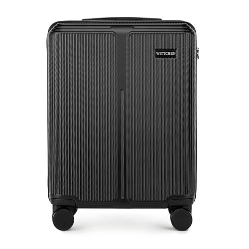 WITTCHEN Stripes Line Valigia da cabina 55 × 39 × 20 cm (M) | (36 L), ABS rigido, 4 ruote 360° e lucchetto combinazione | Trolley bagaglio a mano formato, Ryanair/ITA Airways - Colore: Nero