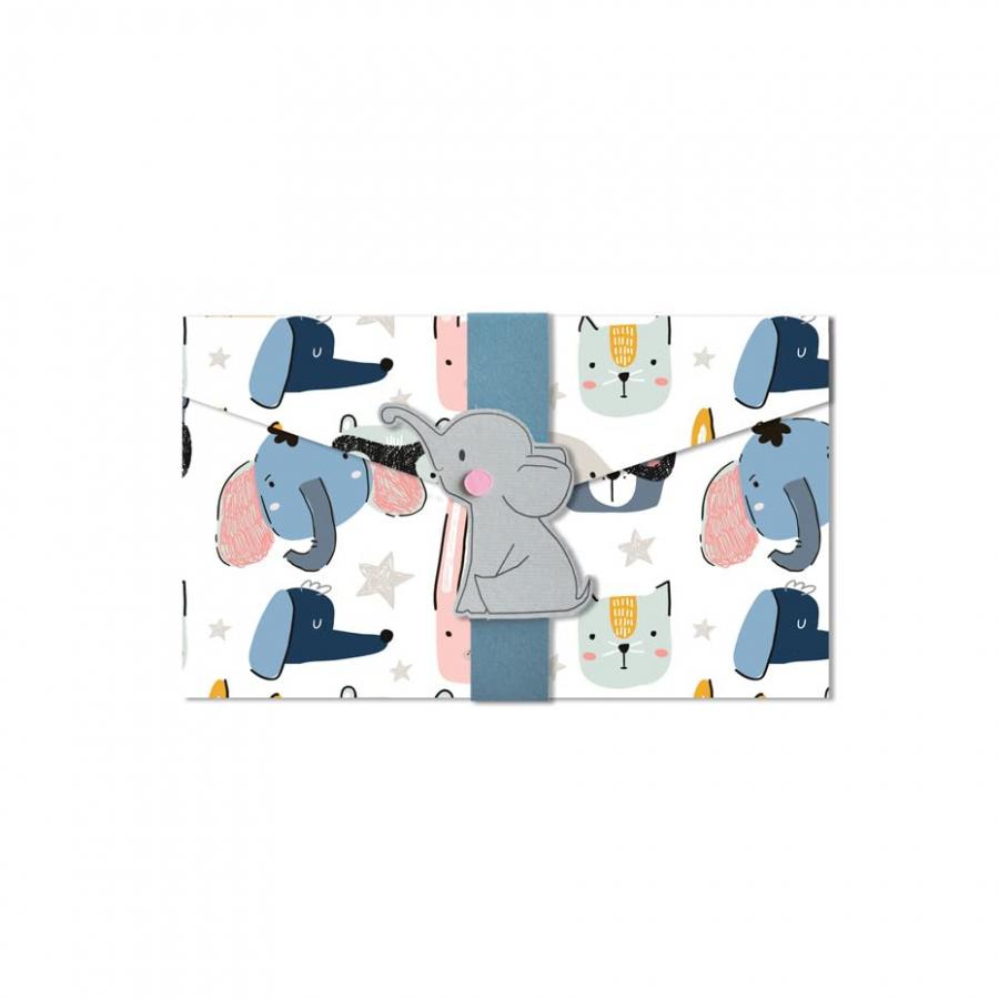 Porta soldi - pocketfold - cuccioli - cute - nascita - (busta formato 10 x 18 cm) + biglietto senza scritte all'interno - ideale per contenere banconote - realizzato interamente a mano.