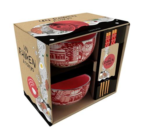 Un ramen à Tokyo: Coffret avec 2 bols à ramen, 2 paires de baguettes et 1 livre de recettes