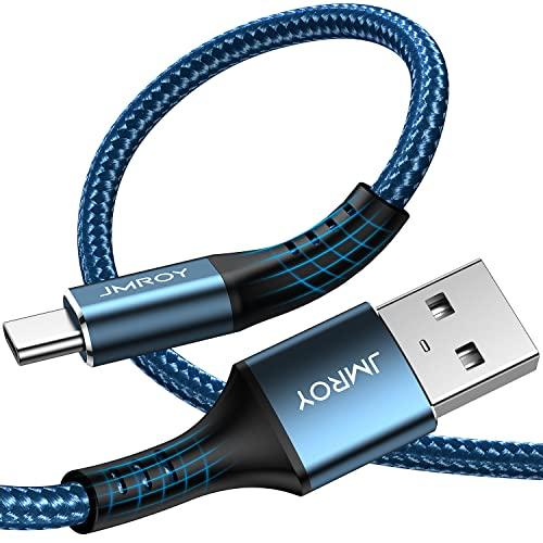 JMROY [1M] Cavo USB Tipo C Nylon Ricarica Rapida per Samsung Galaxy S21 Ultra,Note 20,Z Fold 3,Huawei P50,Mate 40,MateBook,Xiaomi Mi 11 Lite,OnePlus 9,Google Pixel 5,Realme
