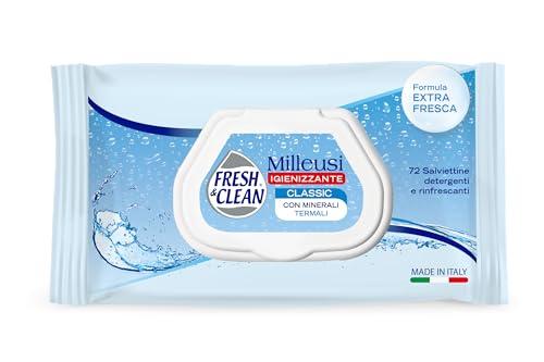 Fresh & Clean - Salviettine Milleusi Igienizzanti Classic, Detergenti e Rinfrescanti, con Minerali Termali, 72 pezzi