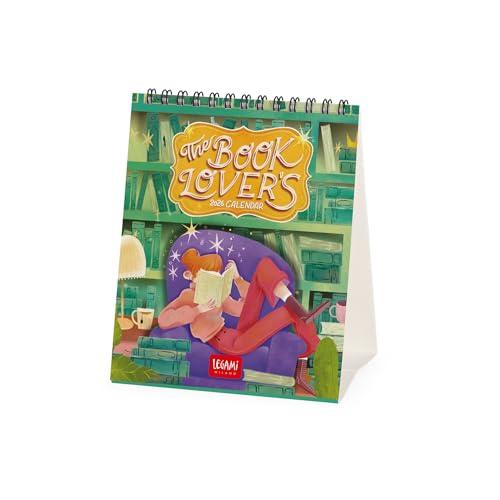 Legami - Calendario da Tavolo 2026, Book Lover's, Calendario da Scrivania, 12 Mesi e Planner Annuale, in 6 Lingue, Segni zodiacali, Festività internazionali, 12 x 14.5 cm