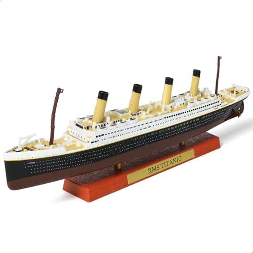 SEBUNAS 1/1250 RMS Titanic Modello di nave da crociera in lega di metallo pressofuso classico Modello di barca leggendaria crociera britannica con supporto espositivo in legno Adatto per collezione