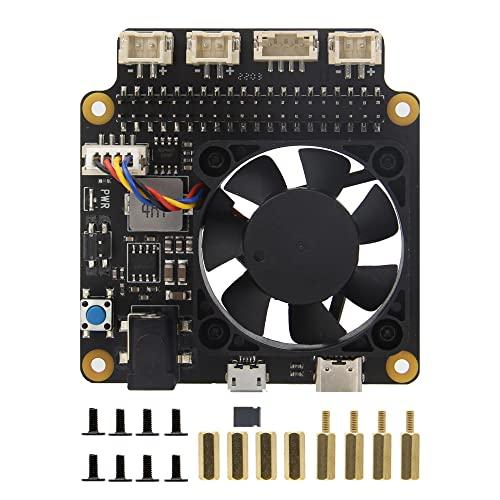 Geekworm Raspberry Pi 4 X735 V3.0 Expansion Board with PWM Cooling Fan & Safe Shutdown & DC 6V-30V Width Voltage Input for Raspberry Pi 4B/ 3B+/ 3B / 2B