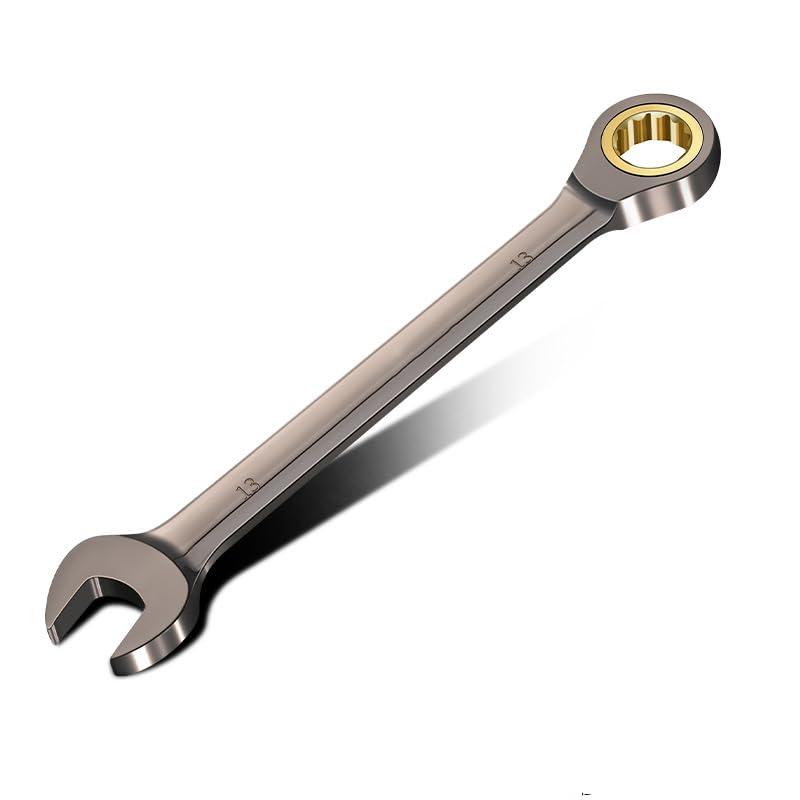 1 chiave a cricchetto da 13 mm, chiave combinata a cricchetto, 72 denti, acciaio al cromo vanadio