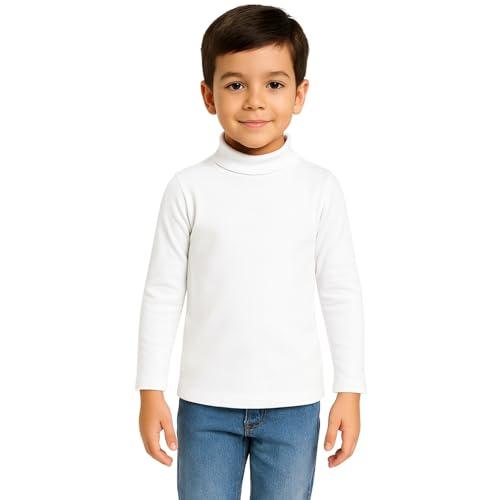 Intimitaly Lupetto Caldo Cotone per Bambino e Bambina, Collo Alto Avvolgente, da 3 a 10 Anni, Bianco Blu Rosso Nero Verde (IT, Età, 9 anni, 10 anni, Bianco)