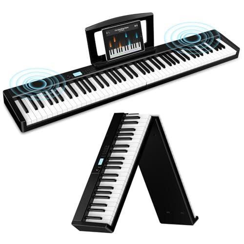 Pianoforte digitale TERENCE, 88 tasti pesati, batteria 1800 mAh, altoparlanti 2 * 5W, pieghevole e portatile, supporta interfacce Bluetooth e MIDI