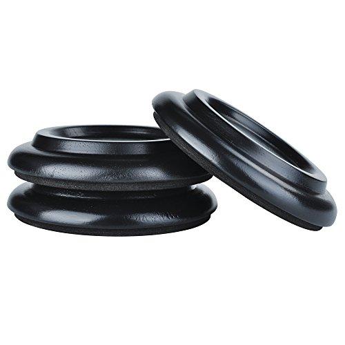 Kingpoint, set di piedini a coppa in legno massiccio per pianoforti a coda, confezione da 3 pezzi , Black