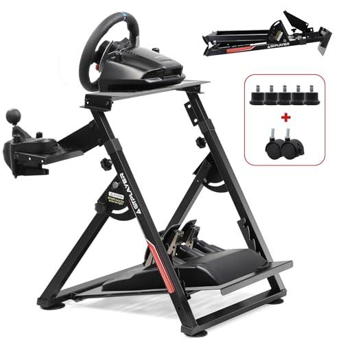 GTPLAYER Supporto del volante per il volante da gioco G923 G29 G920 T300RST500RS Force Feedback e cambio TH8A V1 - Poggiapiedi regolabile in altezza, rosso (Pro Red)