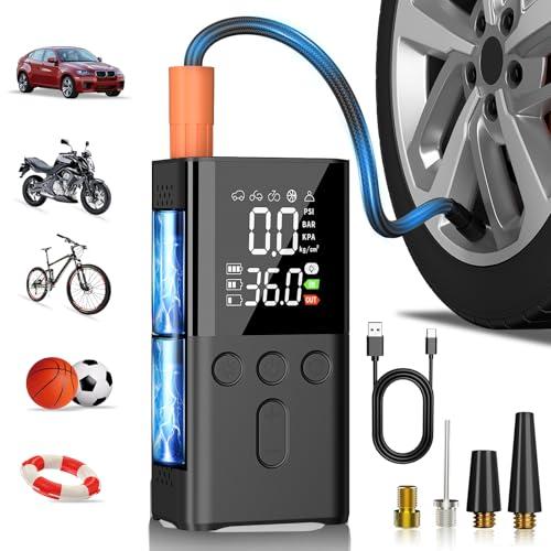 WYRIAZA Compressore Aria Portatile 150PSI 4 modalità Compressore Aria Portatile Auto Mini Compressore Portatile per Auto Bici Moto Avviatore Batteria Piccolo Gomme (PSI, Bar, KPA, kg/CM2)