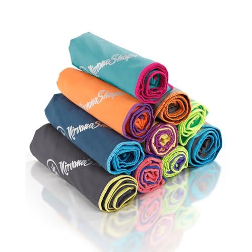 NirvanaShape Asciugamano Microfibra | 14 colori | 8 taglie | Asciugatura Rapida, Leggero, Assorbente | Asciugamano da Viaggio/Asciugamano da Bagno | Ideale per Viaggi, Spiaggia, Yoga, Sauna