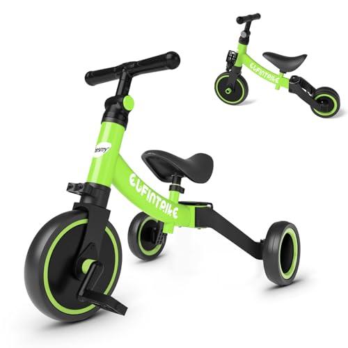 besrey Tricicli 5 in 1 Triciclo per Bambini da 1 a 5 Anni,Triciclo Senza Pedali,Bicicletta Senza Pedali,Verde