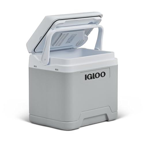 IGLOO IE24 AC/DC Frigorifero Elettrico, 24 Litri, Mini-Frigorifero con Connessione 12/230V per Auto, Barca e Tempo Libero, Grigio