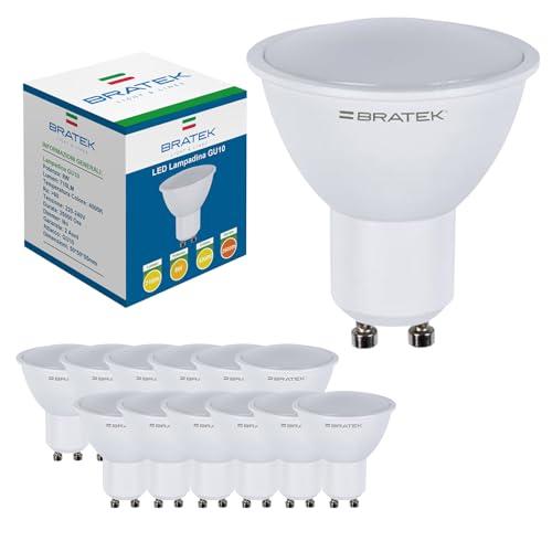 Bratek Lampadina GU10 led k Risparmio Energetico, Lampadine gu10 led 8W Faretti Led 25.000 H, Faretti gu10 710 lm, Lampadine a Led Luce Calda/Naturale/Fredda Angolo Fascio 120°