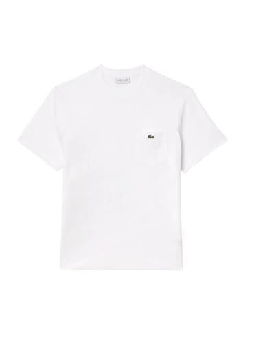 Lacoste T-shirt in cotone con tasca sul petto Bianco, bianco, L