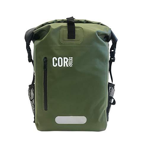 COR Surf Zaino impermeabile Dry Bag con custodia imbottita per laptop Heavy Duty Roll-Top Pack (40L, Verde)