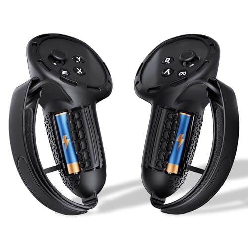 SUPERUS Aggiornate Coperture per Impugnature Controller per Meta Quest 3S/Quest 3 Accessori, Costruzione Interamente in Silicone, con Protezione di Apertura della Batteria e Cinturino alla Caviglia